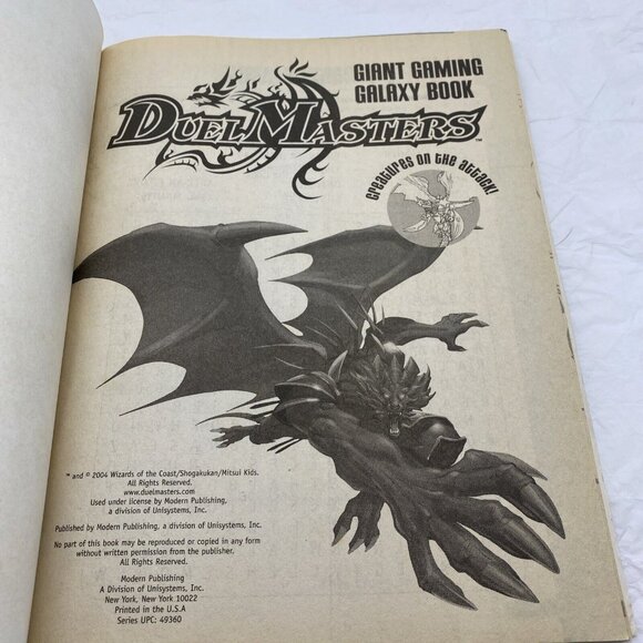 DUEL MASTERS Giant Gaming‎ Galaxy Activity Hasbro 2004 KIDS' Book UNUSED Cartoon - Picture 11 of 16